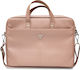 Guess Saffiano Triangle Logo Tasche Schulter / Handheld für Laptop 15" in Rosa Farbe