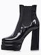 Kickin Leather Women's Chelsea Boots with High Heel Black