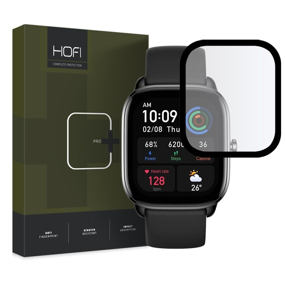 Hofi Hybrid Pro+ Full Face Tempered Glass Screen Protector for Amazfit GTS  4 Mini