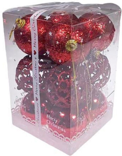 Set of 12 Red Plastic Ball Ornaments 6cm Set of 12 Red Plastic Ball Ornaments 6cm