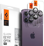 Spigen Optik.Tr Ez Fit 2τμχ Προστασία Κάμερας Tempered Glass Black για το iPhone 14 Pro / 14 Pro Max
