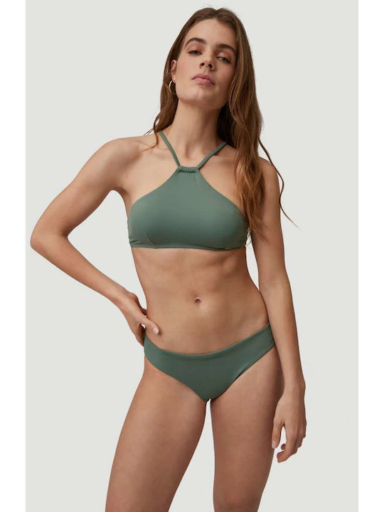 Cali High Neck Bikini Top Χακί