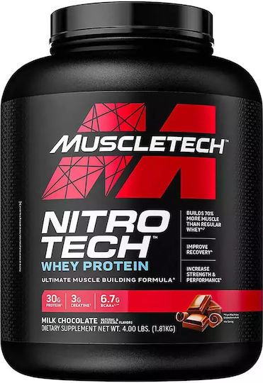 MuscleTech Nitrotech Whey Protein Протеин Суроватъчен с Креатин & Вкус Milk Chocolate 1.8kg