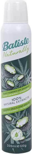 Batiste Naturally Coconut Milk & Hemp Ξηρό Σαμπουάν Ενυδάτωσης για Όλους τους Τύπους Μαλλιών 200ml