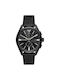 Emporio Armani Watch Chronograph Battery with Black Leather Strap