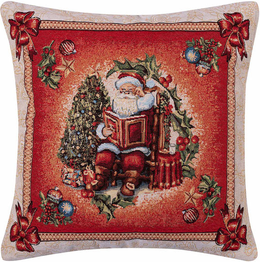 Silk Fashion Christmas Decorative Square Pillowcase Multicolored 45x45cm