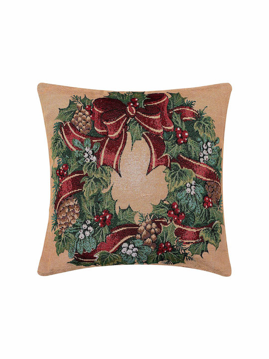 Silk Fashion Christmas Decorative Square Pillowcase Multicolored 45x45cm