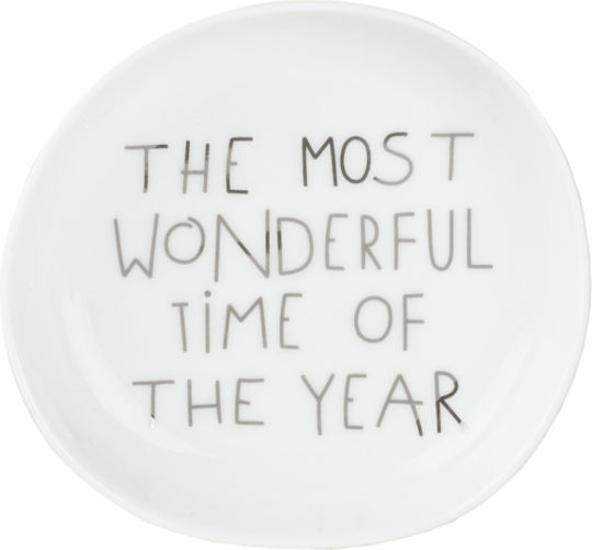 Raeder The Most Wonderful Time Of The Year Christmas Plate Porcelain White D10.5cm.