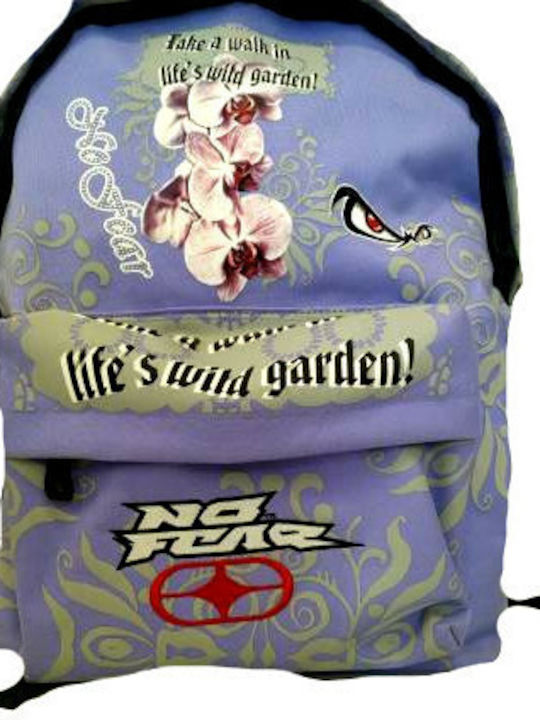 No Fear Flower School Bag Backpack Kindergarten in Purple color