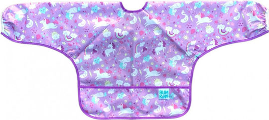Bumkins Unicorns Waterproof Coverall Fabric with Lace Band, Pocket & Sleeves Purple for 6 m+
