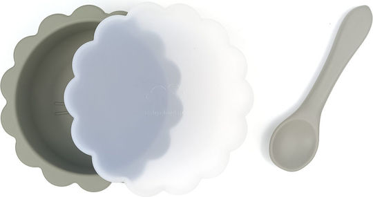 Baby Cloud Baby Food Bowl made of Silicone Gray 2pcs