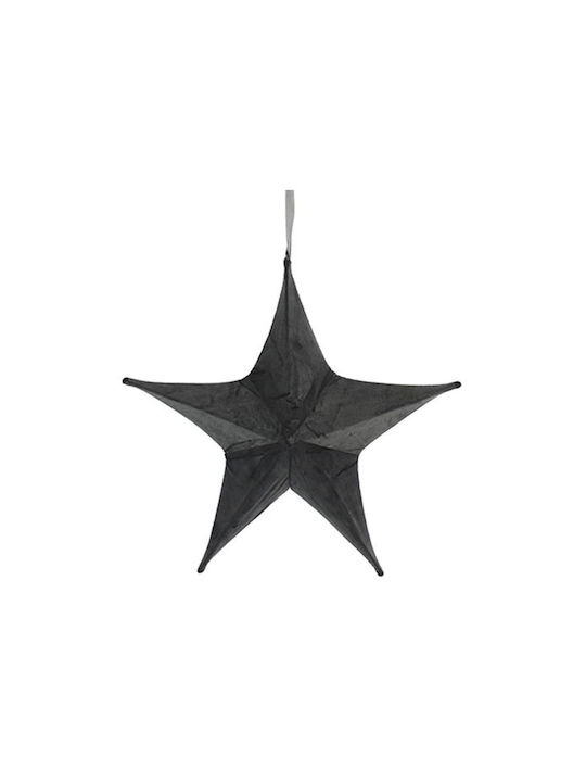 Hängender Weihnachtsbaumschmuck Stern Stoff Grau 40x40cm