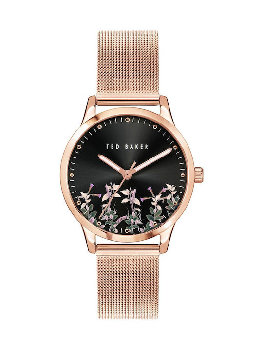 Ted Baker Fitzrovia Watch with Pink Gold Metal Bracelet