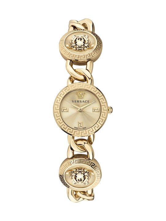 Versace Stud Icon Damen Uhr mit Gold Metallarmband