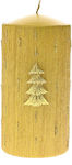 Iliadis Χριστουγεννιάτικο Κερί Χρυσό Δέντρο Βροχή 14x7εκ.