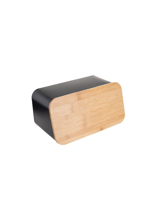 Estia Bamboo Bread Box with Lid Black 34.5x19x17cm