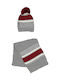 Kinder Mütze Set Gestrickt Gray