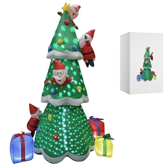 Christmas Decorative Illuminated Inflatable Fabric Tree 240cm IP44 Electric Green