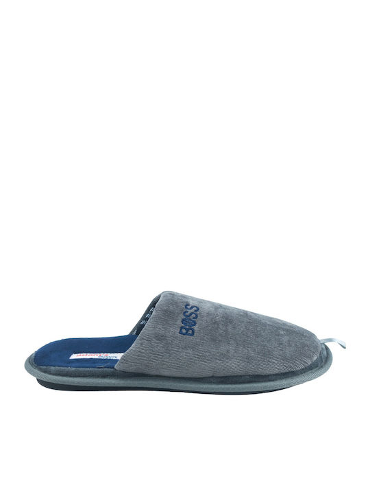 Adam's Shoes Зимни мъжки чехли Сив