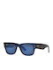 Ray Ban Mega Wayfarer Unisex Ochelari de soare cu Maro Tortoise Cadru și Albastru Lentilă RB0840S 6638O4
