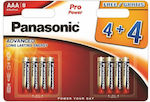 Panasonic Alkaline Power Μπαταρίες AAA 1.5V 8τμχ