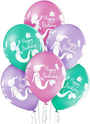 Set 6 Ballons Latex Mehrfarbig Meerjungfrau 30cm