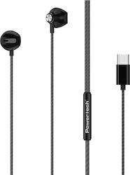 Powertech Ακουστικά Ψείρες Earbuds Μαύρα PT-1032