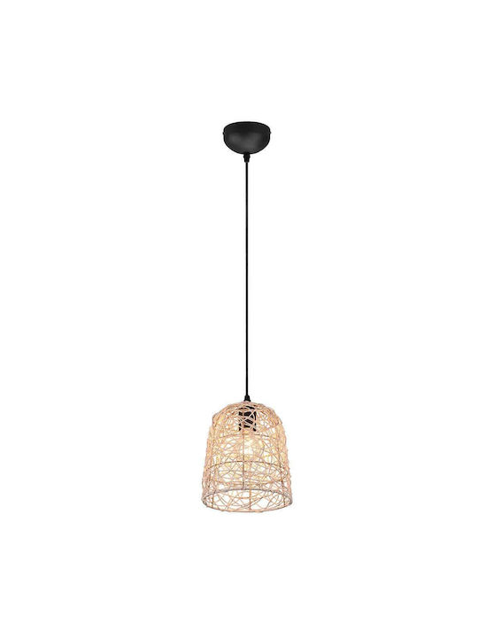 Trio Lighting Lovis Vintage Κρεμαστό Φωτιστικό Μονόφωτο Πλέγμα με Ντουί E27 σε Μπεζ Χρώμα