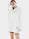 Long Women's Sweatshirt Hooded White