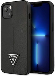 Guess Saffiano Triangle Logo Plastic Back Cover Black (iPhone 13 mini)