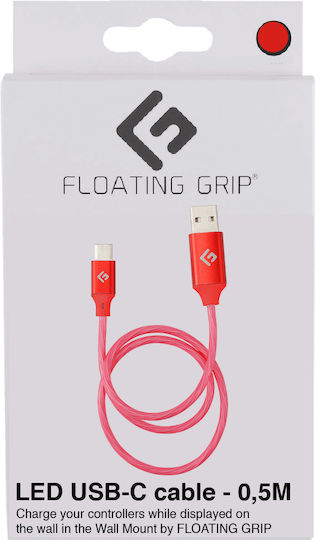 Floating Grip Cablu LED USB 2.0 USB-C Masculin - USB-A Roșu 0.5m 239JD6