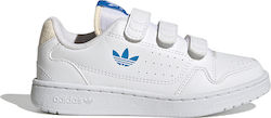 Adidas Ny 90 Cf Kids Sneakers with Hoop & Loop Closure Blue Rush / Cloud White / Ecru Tint