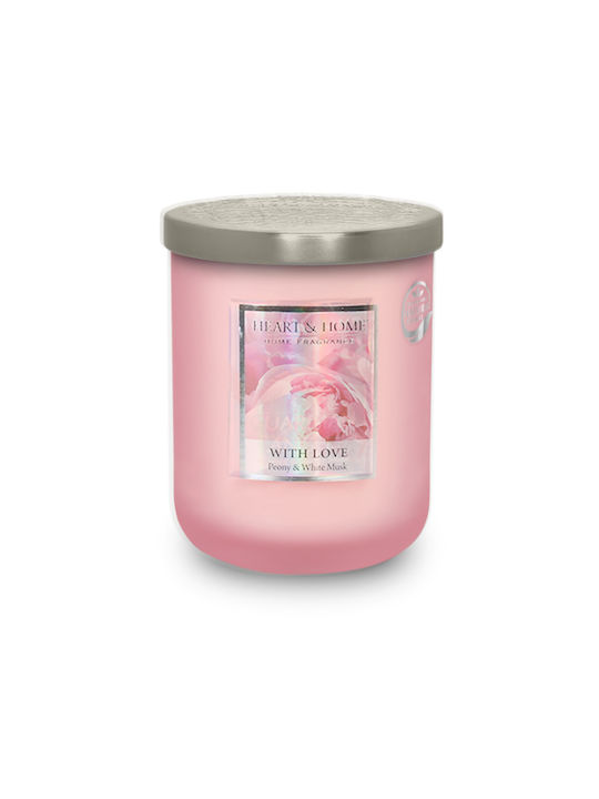 Heart & Home Scented Soy Candle Αγάπη Jar Pink 340gr 1pcs