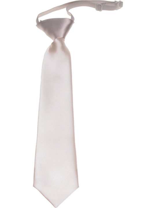 Victoria Kids Tie with Elastic Band White 28cm