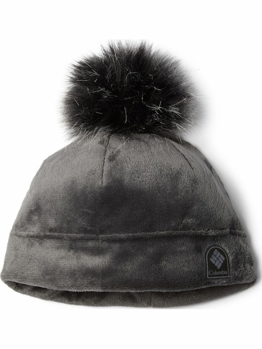 Fire Side Pom Pom Beanie Unisex Fleece Σκούφος σε Γκρι χρώμα