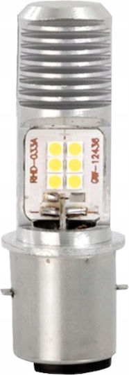 M-Tech Lamps Car BA20D / S2 LED 6000K Cold White 12V 12W 1pcs