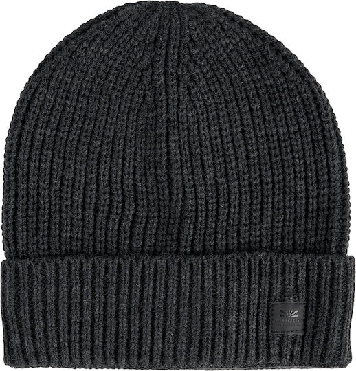 Beanie Unisex Beanie with Rib Knit in Gray color