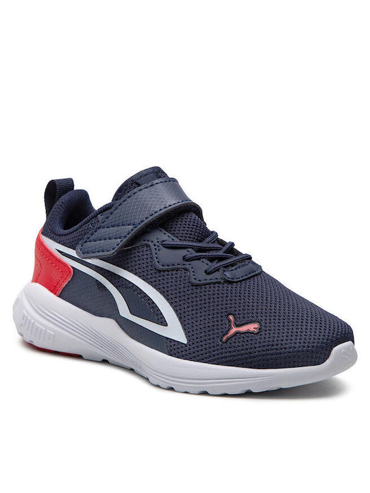 Puma All-Day Active Kids High Sneakers for Boys with Laces & Strap Navy Blue