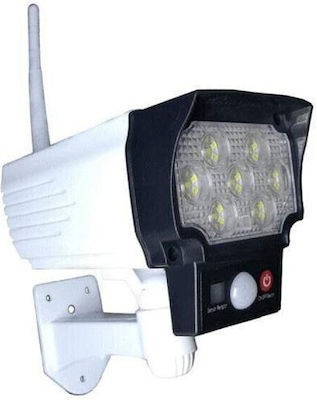 Solar Dummy Surveillance Bullet Camera with LED Lighting White