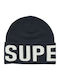 Mountain Knitted Beanie Cap Navy Blue