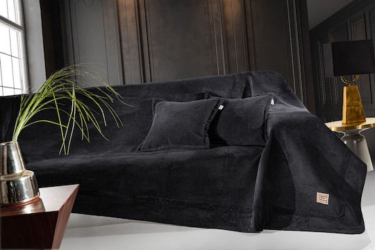 Guy Laroche Rubicon Τριθέσιου Καναπέ Δύο 'Οψεων Π170xΜ300cm Black