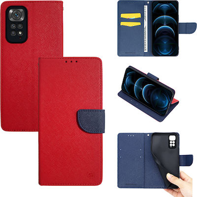 Sonique Trend Portofel Piele artificială Red / Dark Blue (Redmi Note 11 / 11S 4G)