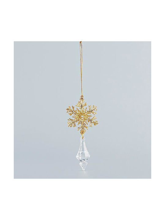 Eurolamp Christmas Αcrilyc Snowflake Ornament Gold 11x5cm 6pcs