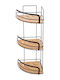 Estia Essentials Colț Montat pe perete Raft de Baie Bambus cu 3 Rafturi 19.5x19.5x49cm
