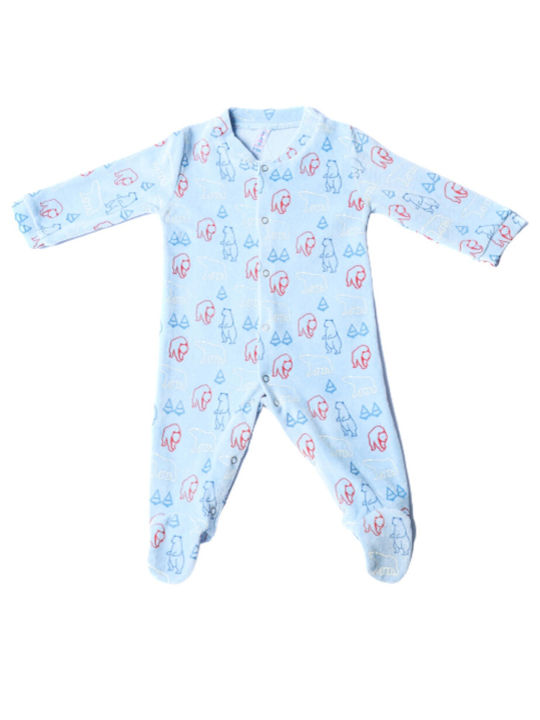 Dreams by Joyce Baby Bodysuit Set Long-Sleeved Velvet Light Blue