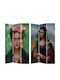 ArteLibre "Mona Lisa și Frida" Decorativ Paravan din Pânză cu 3 Panouri 120x180cm
