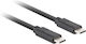 Lanberg USB 3.2 Video Cable USB-C male - USB-C 100W PD Μαύρο 1m CA-CMCM-32CU-0010-BK