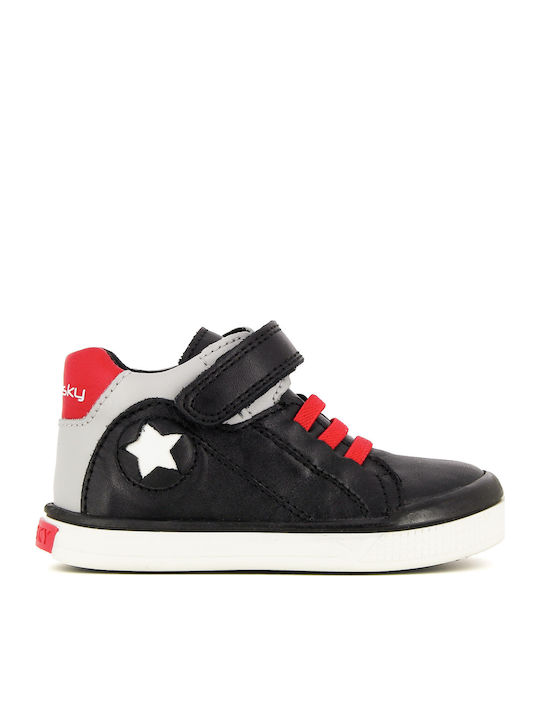 Pablosky Kids Sneakers High with Scratch Black