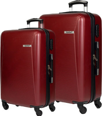 Cardinal 2009 Travel Suitcases Hard Burgundy with 4 Wheels Set 2pcs 2009/60/70