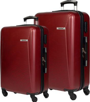 Cardinal 2009 Travel Suitcases Hard Burgundy Maximum Height 70cm with 4 Wheels Set of 2pcs 2009/60/70